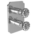 Aged Brass Square Thermostatic Trim Plate with Handle E191136
