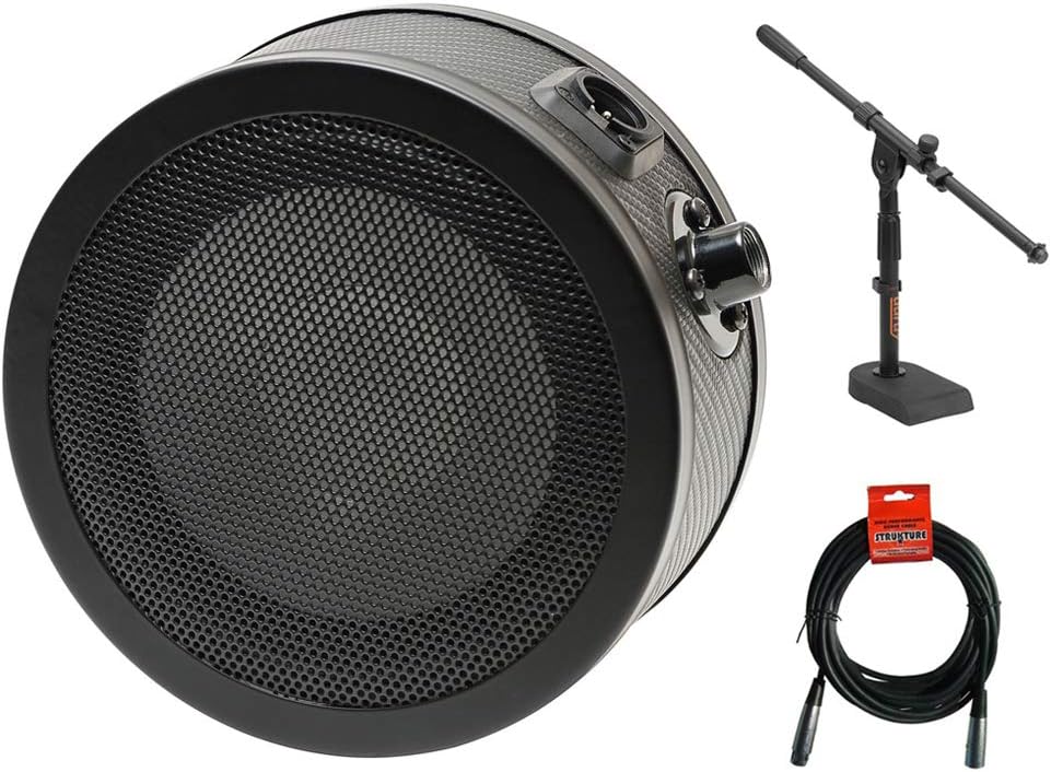 Black Dynamic Capture Mic with Microphone Stand & XLR Cable X92744