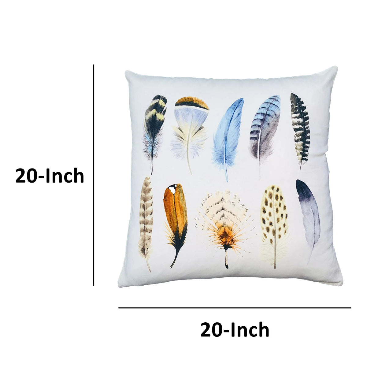 White Multicolor Cotton Throw Pillow L98854