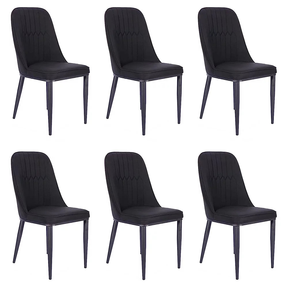 Black Faux Leather Dining Chair Set of 6 J20077