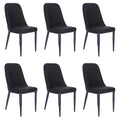 Black Faux Leather Dining Chair Set of 6 J20077