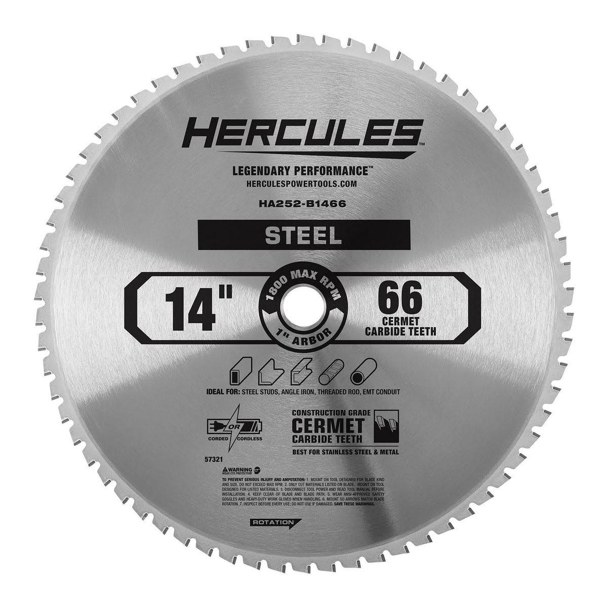 14 in. 66T Cermet Carbide Circular Saw Blade with 1 in. Arbor J127780