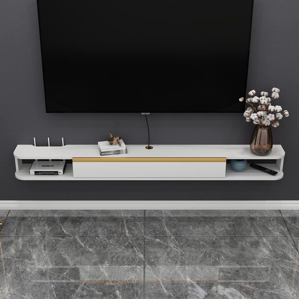 Light Gray Wall-Mounted Floating TV Stand Z64617