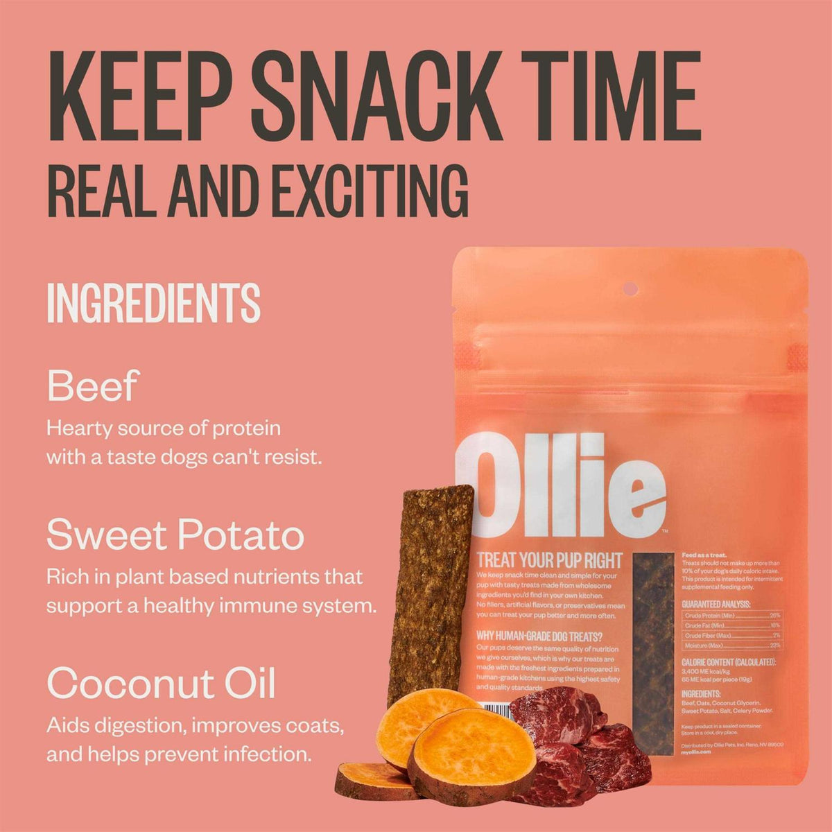 Beef and Sweet Potato Dog Jerky Treats M274