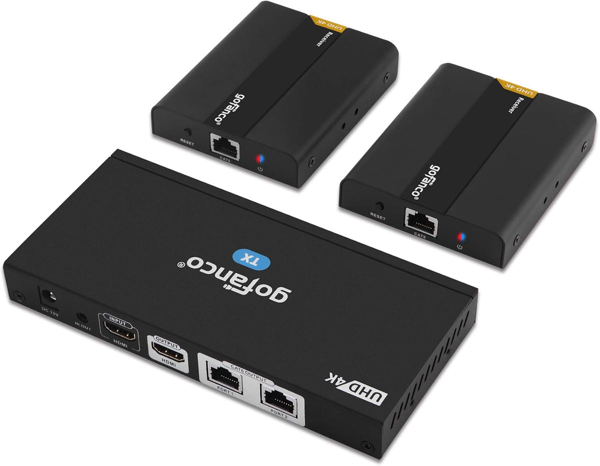 1x2 HDMI Extender Splitter Full HD 1080p Over Cat5e/Cat6/Cat7 Ethernet Cable E84278