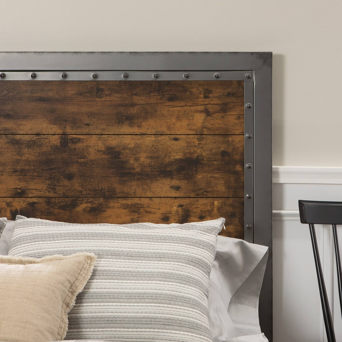 Queen Metal and Wood Headboard M171
