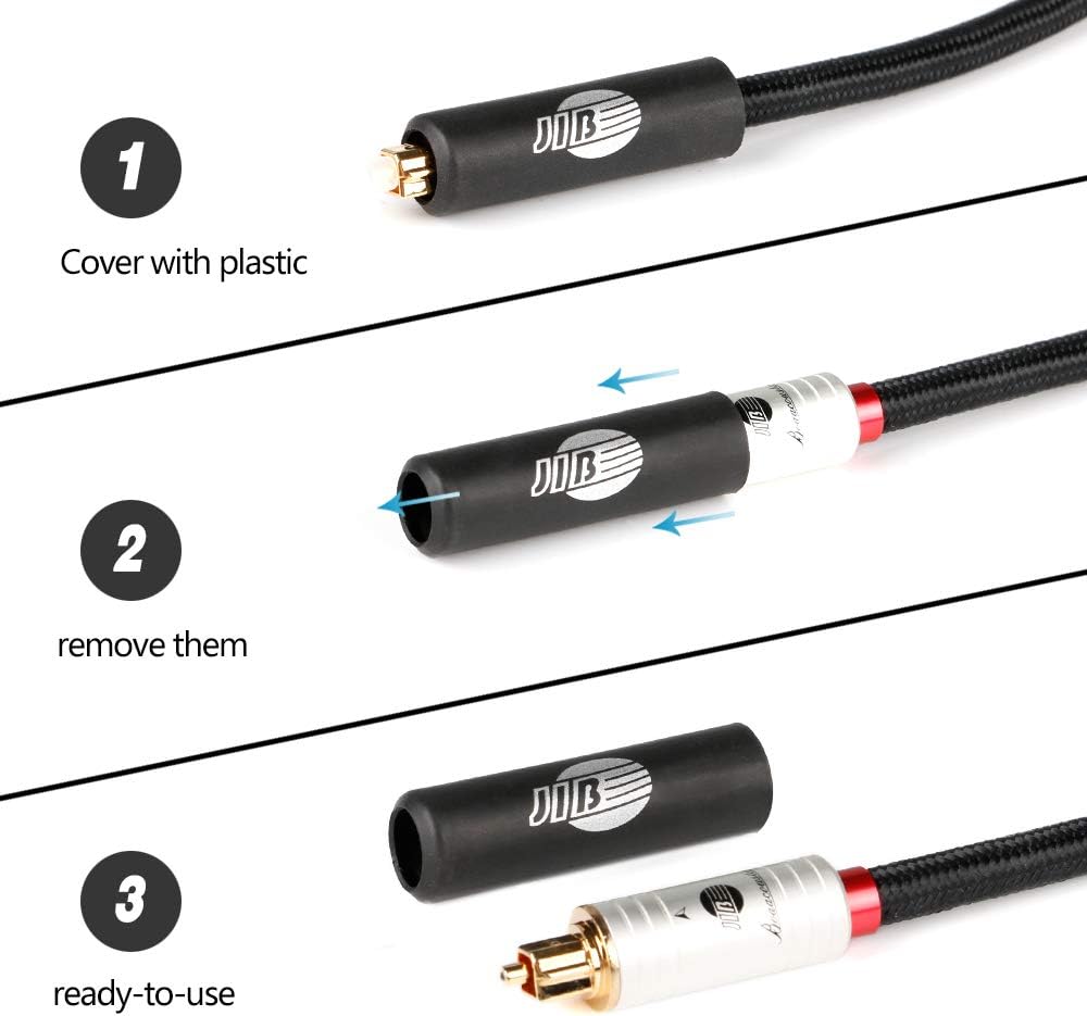 Fiber Optical Audio Cable Toslink Male to Male 6ft J989