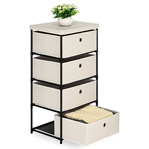Blue Fabric 4 Drawer Storage Chest U3631