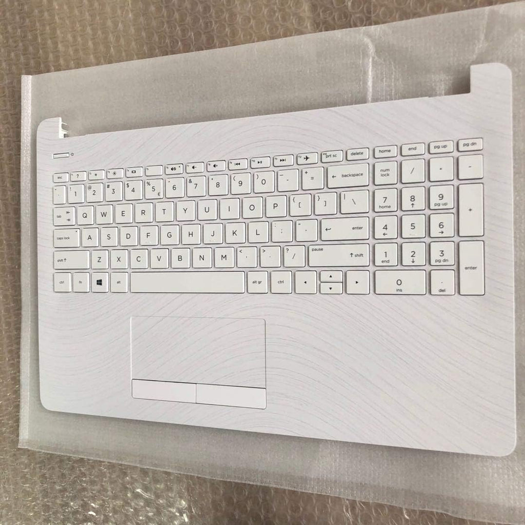 White Laptop Upper Case Palmrest Keyboard Touchpad Assembly E33547