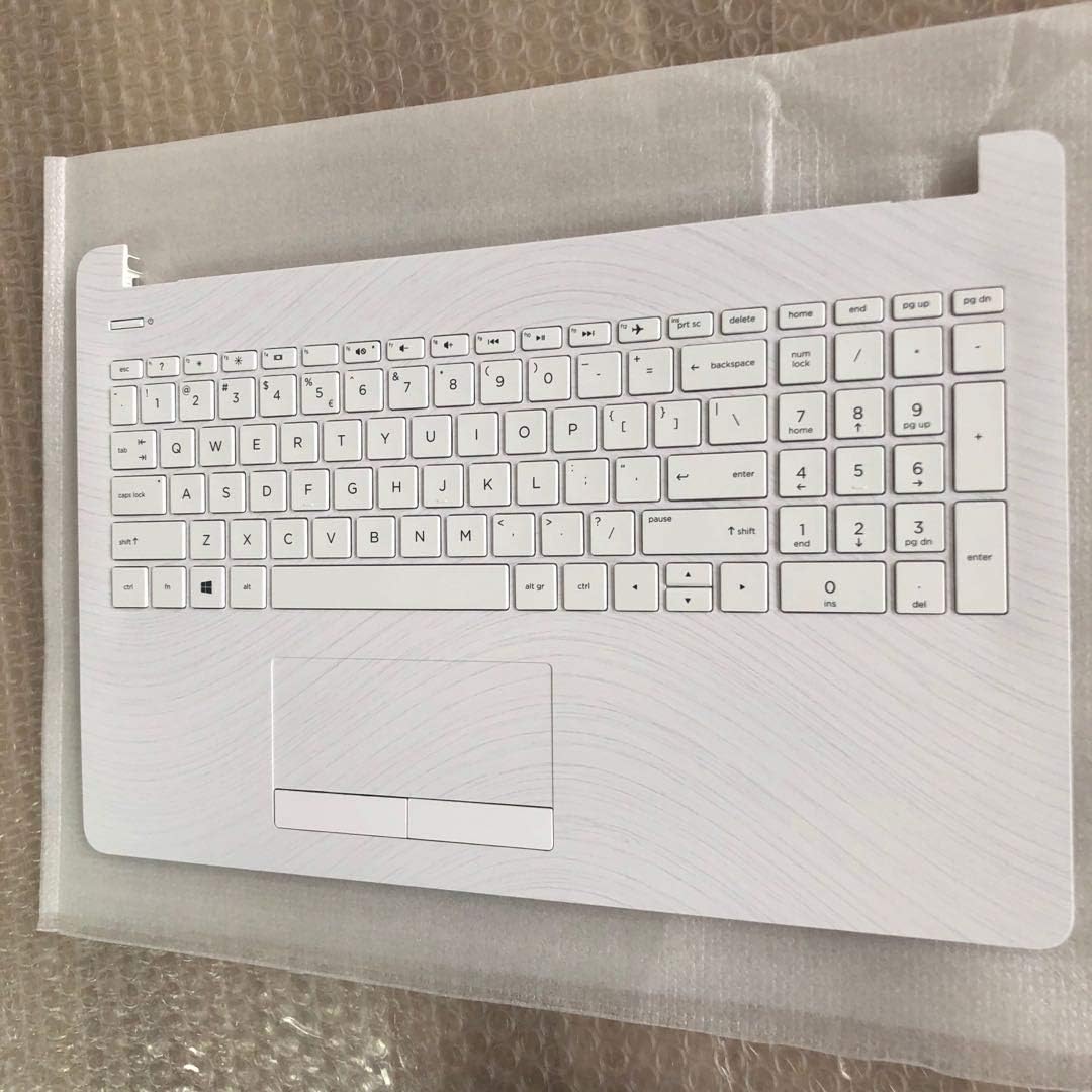 White Laptop Upper Case Palmrest Keyboard Touchpad Assembly E33547