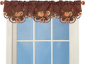 Embroidered Fall Autumn Curtain Valance W 57 × L 14 Inches (Brown) U5068