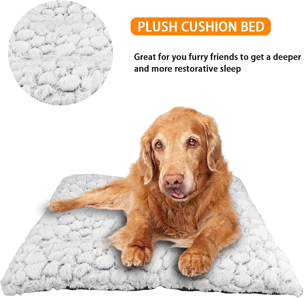 Ultra Soft Washable Anti-Slip Dog Crate Bed Pad 40inch White Pack of 2 Y3363