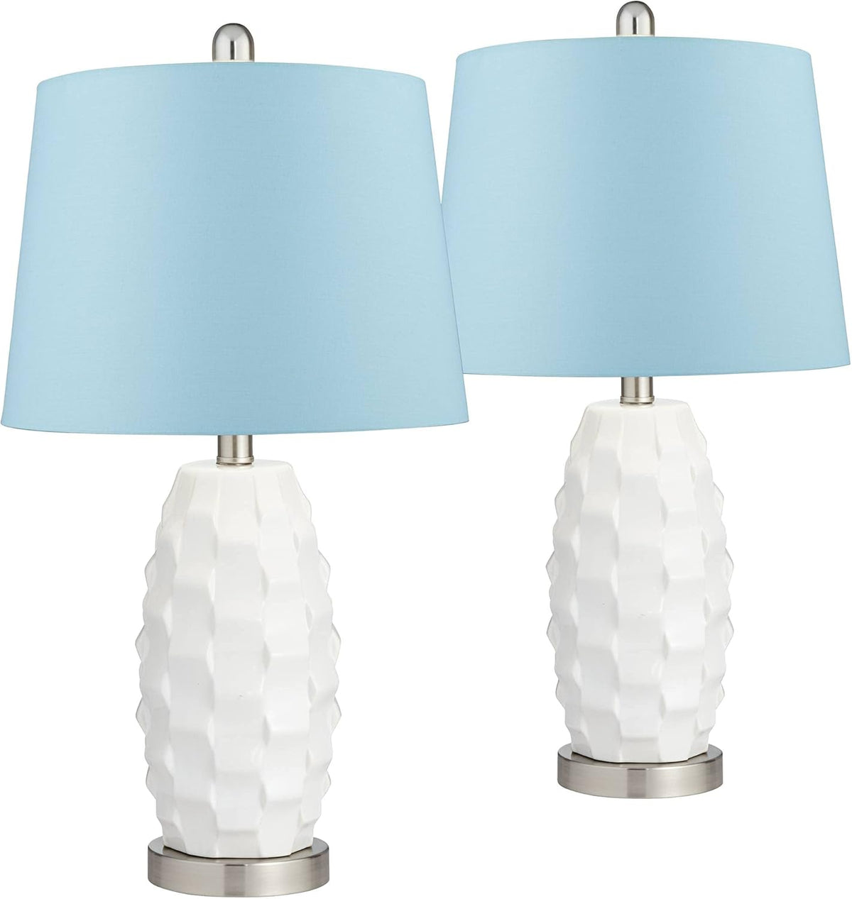 White Ceramic Table Lamps Set of 2 X9940