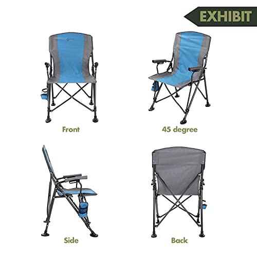 Tan & Gray Heavy-Duty Folding Camping Quad Chair with Cup Holder B721765