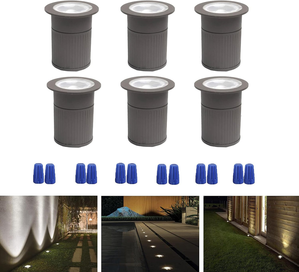 10W 12-24V IP67 Aluminum In-Ground Landscape Lights Pack of 6 G466036