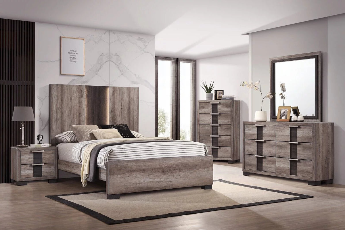 Queen Size Solid Wood Bed Set Y37127