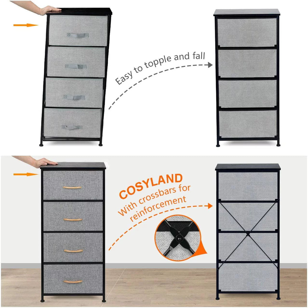 4 Drawer Fabric Dresser Storage Tower J841131
