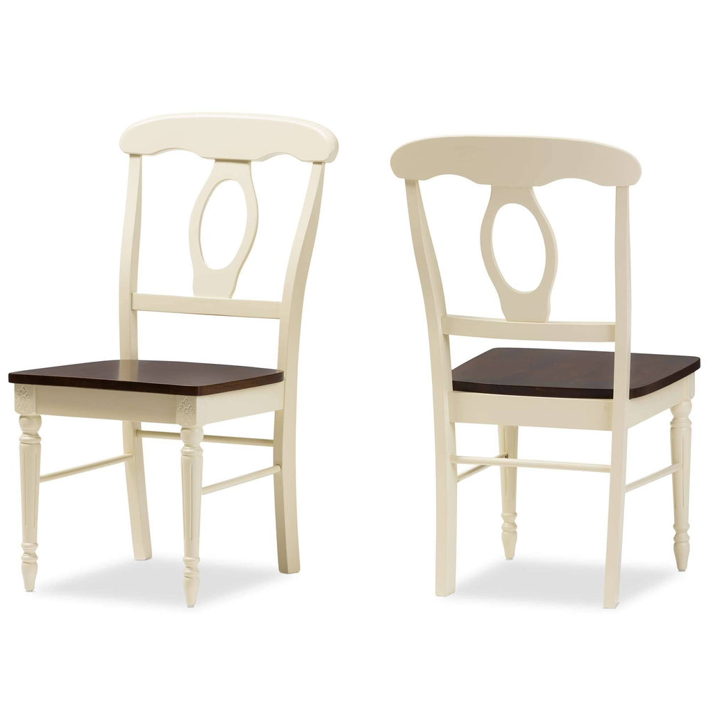 French Country Cherry Brown Wood Dining Chair (Set of 2) B833067