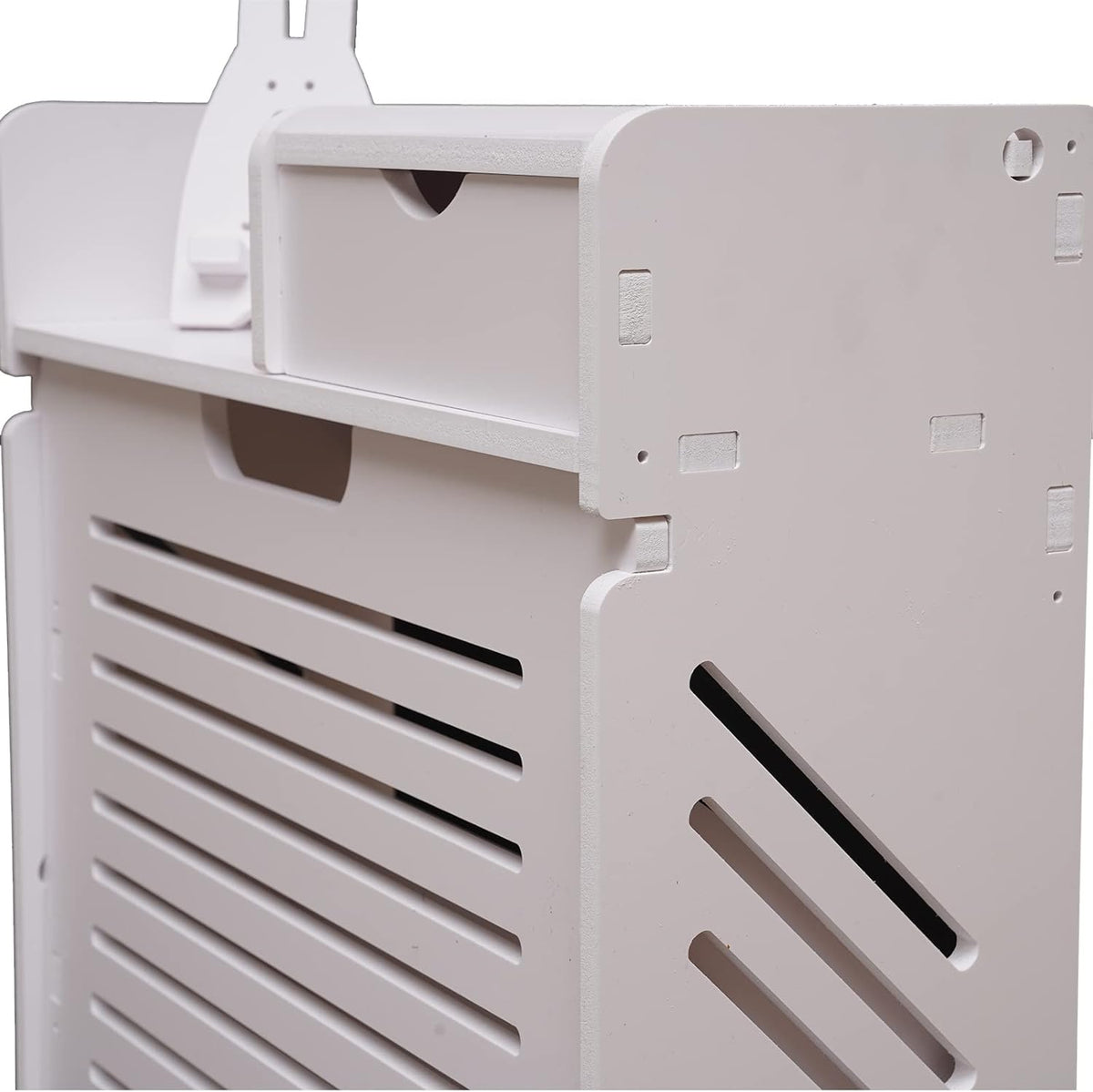 White 2 Tier Narrow Shoe Cabinet K3150
