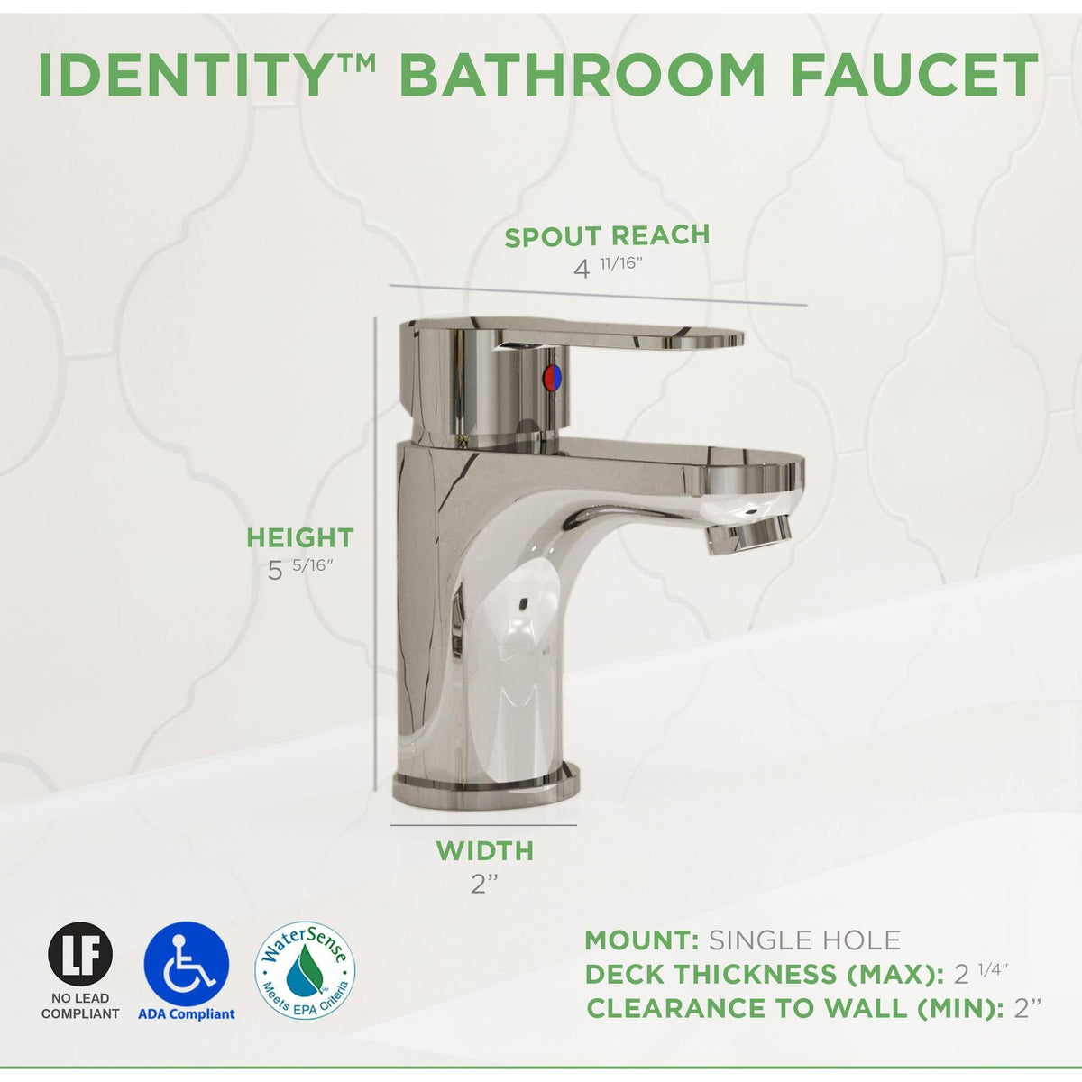 4 in. Centerset 2-Handle Bathroom Faucet in Satin Nickel P111