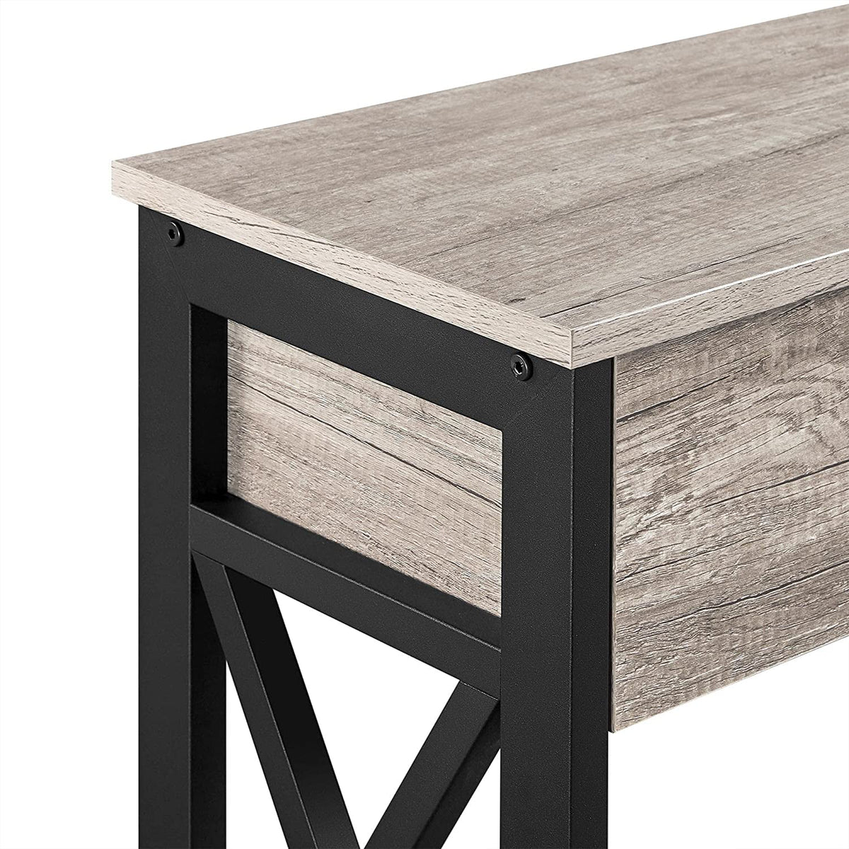 Grey TV Stand with Drawer and Open Storage Shelves M285535