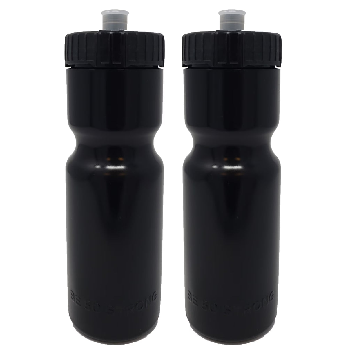 50 Strong Sports Squeeze Water Bottle 2 Pack - 22 oz. BPA Free Easy Open Push/Pull Cap - Fits in Most Bike Cages P45588