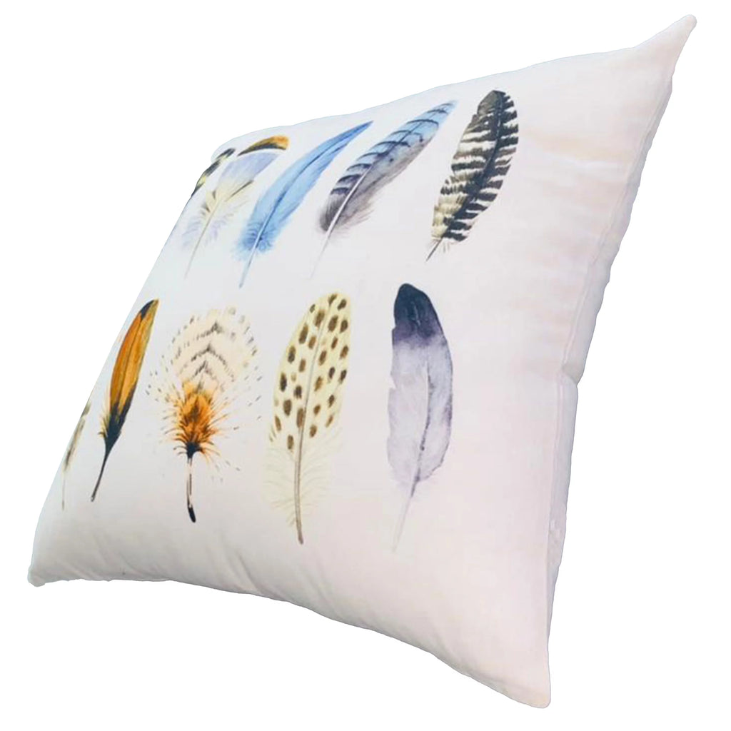 White Multicolor Cotton Throw Pillow L98854