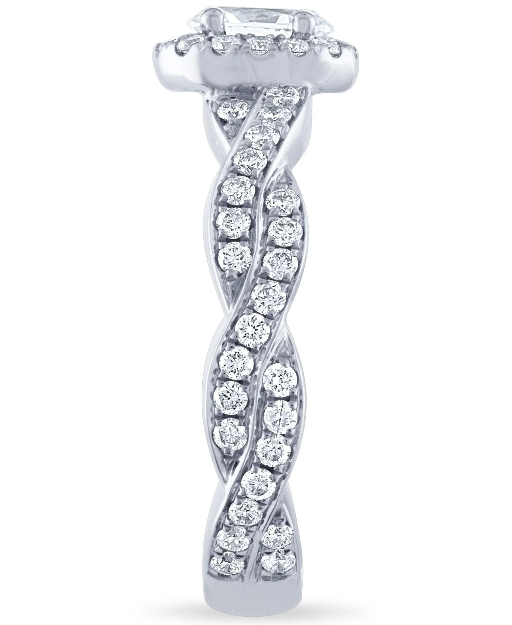 14k White Gold Diamond Halo Engagement Ring Size 7 J166