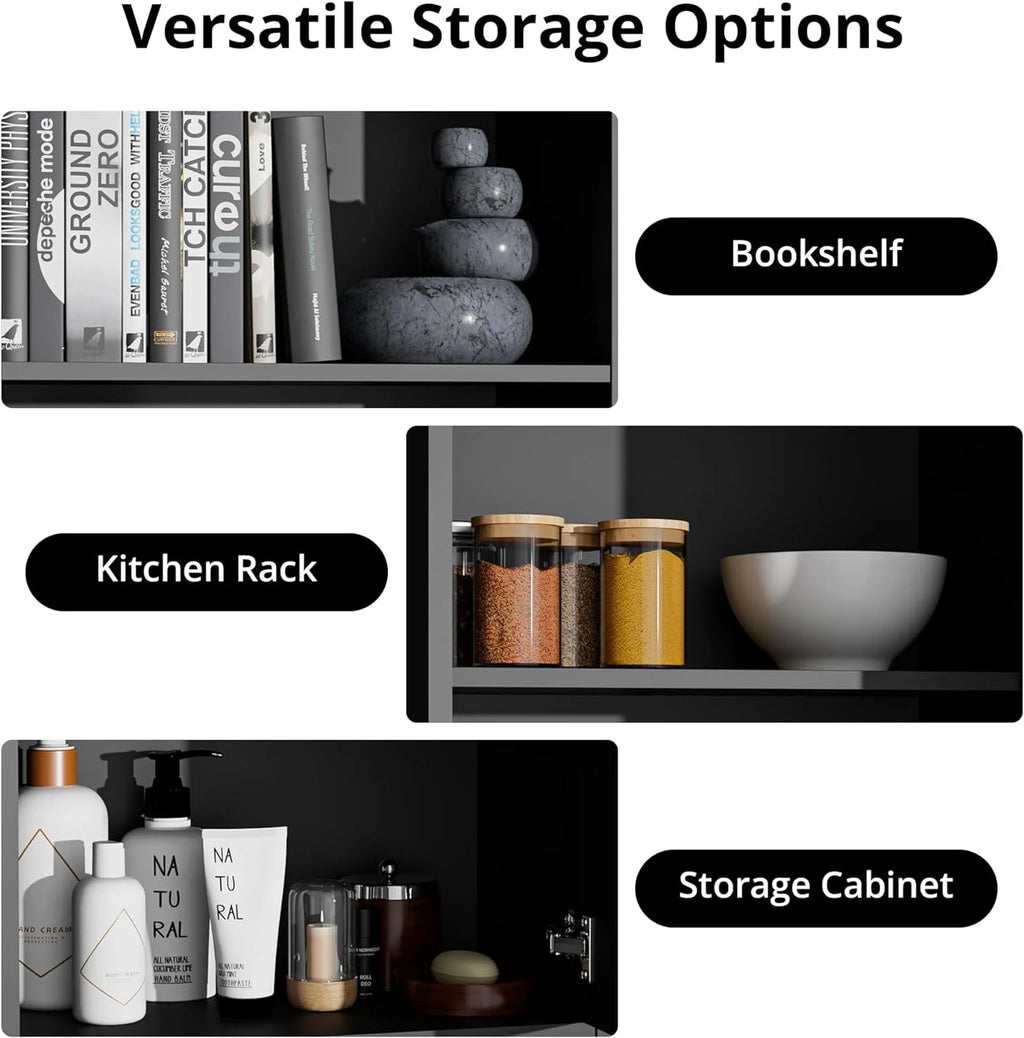 Black Wood Pantry Cabinets I309