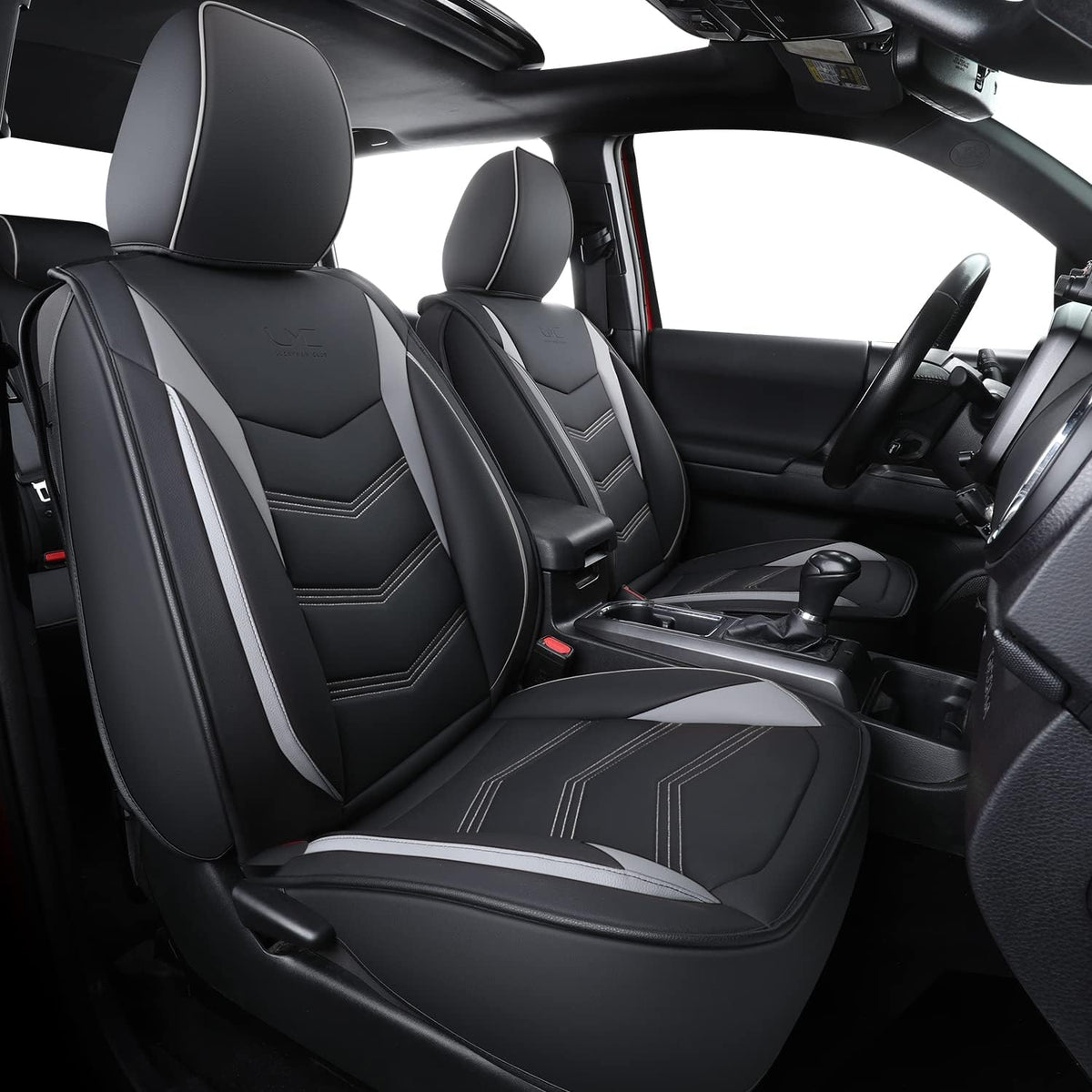 Black Waterproof Faux Leather Full Set Seat Covers U184979