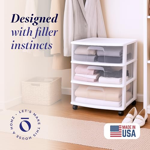 3-Tier Clear Plastic Storage Organizer Cart with Wheels D49133