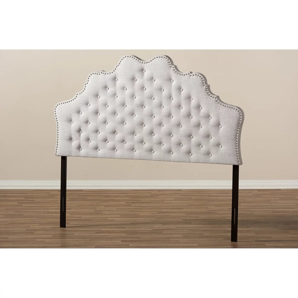 Greyish Beige Fabric Full Size Headboard U128