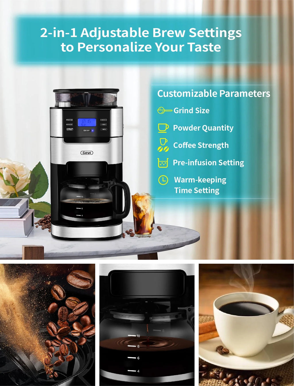 10-Cup Programmable Grind and Brew Coffee Maker D27458