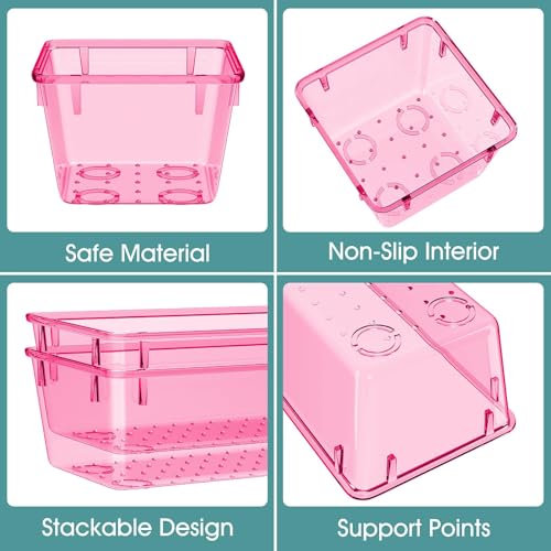 25 PCS Clear Plastic Drawer Organizer Set, 4 Sizes Y941