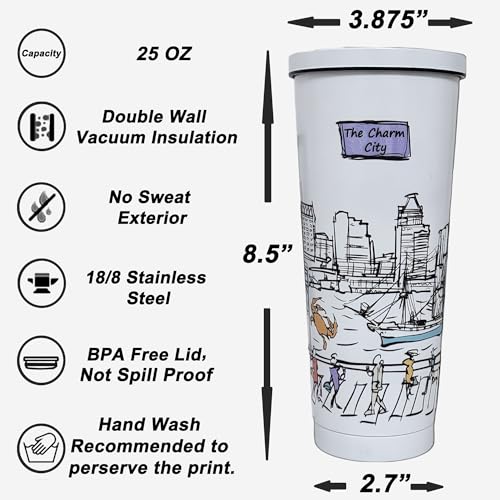 25 Oz Vacuum Insulated Stainless Steel Tumbler with Lids & Straw C321