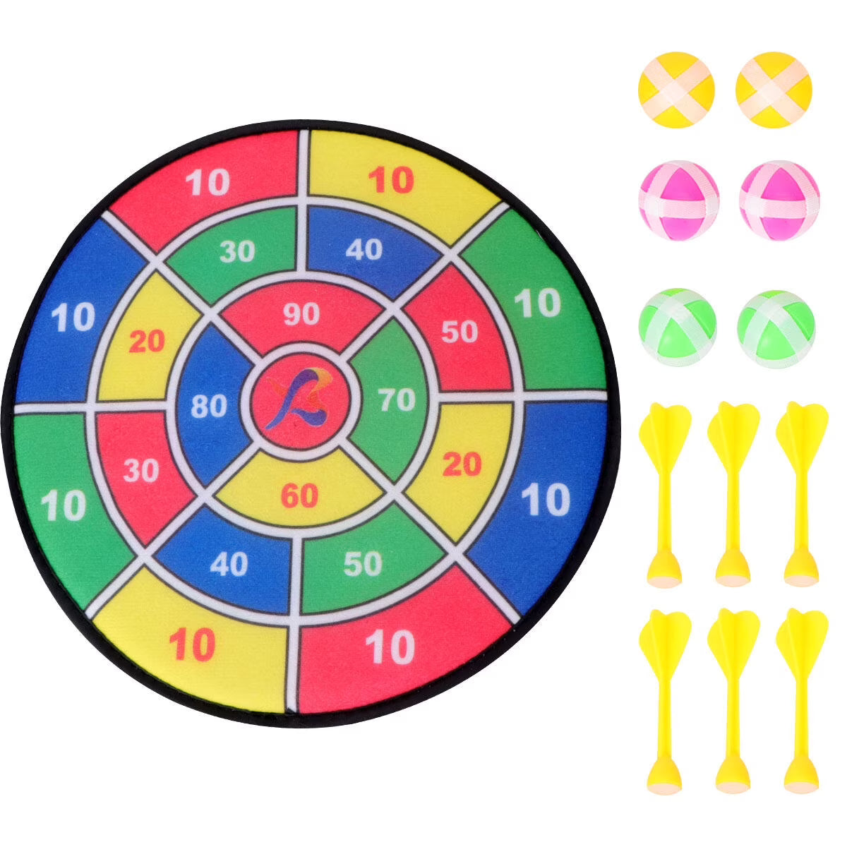 Safety Dart Board Toys Sticky Ball Shooting Toy Party Game Supplies (30cm, 6pcs Sticky Ball and 6pcs Darts) Y213