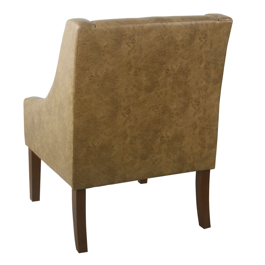 Distressed Brown Faux Leather Accent Chair V470