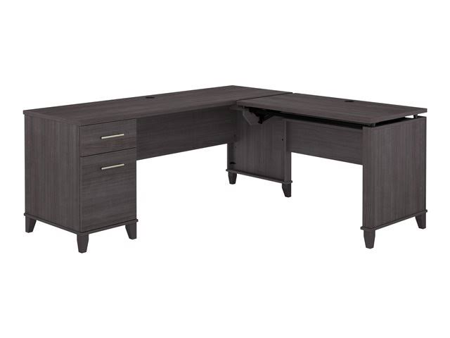 72W Storm Gray Sit to Stand L Shaped Desk G56357