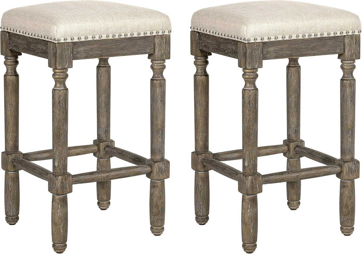 Taupe Barstool 26 Inch Seat Height Set of 1 X893913