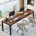 78.7 inches Extra Long Computer Desk with Adjustable Foot Pads, Rustic Brown L958
