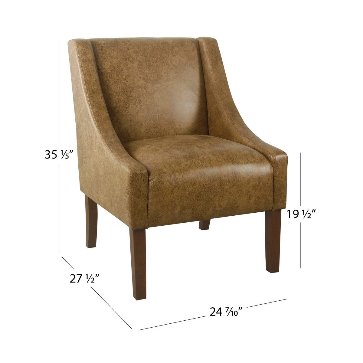 Distressed Brown Faux Leather Accent Chair V470