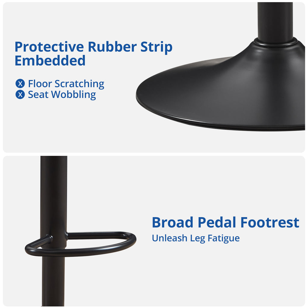 Adjustable Velvet Swivel Bar Stool Set of 2 W431