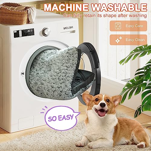 Grey Washable Plush Dog Bed, 35"x23" X48680