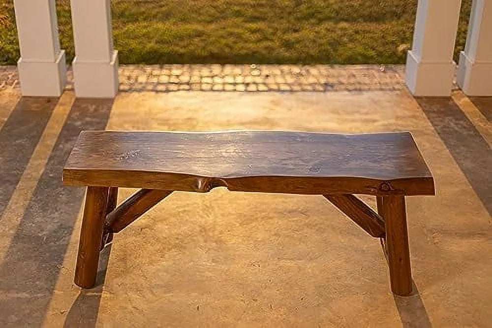 Rustic Pine & Cedar Wood Bench I70610