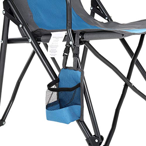 Tan & Gray Heavy-Duty Folding Camping Quad Chair with Cup Holder B721765