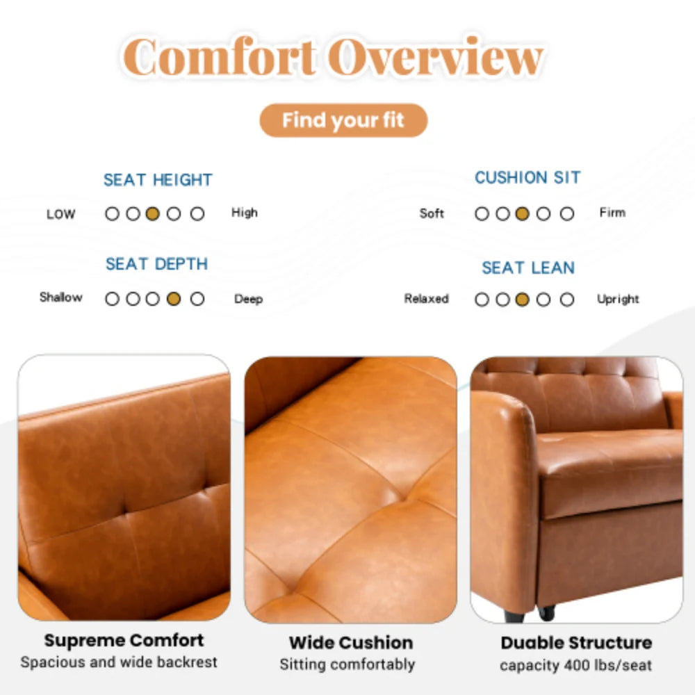 51" Convertible Sleeper Bed, Adjustable Oversized Armchair with Dual USB Ports G307