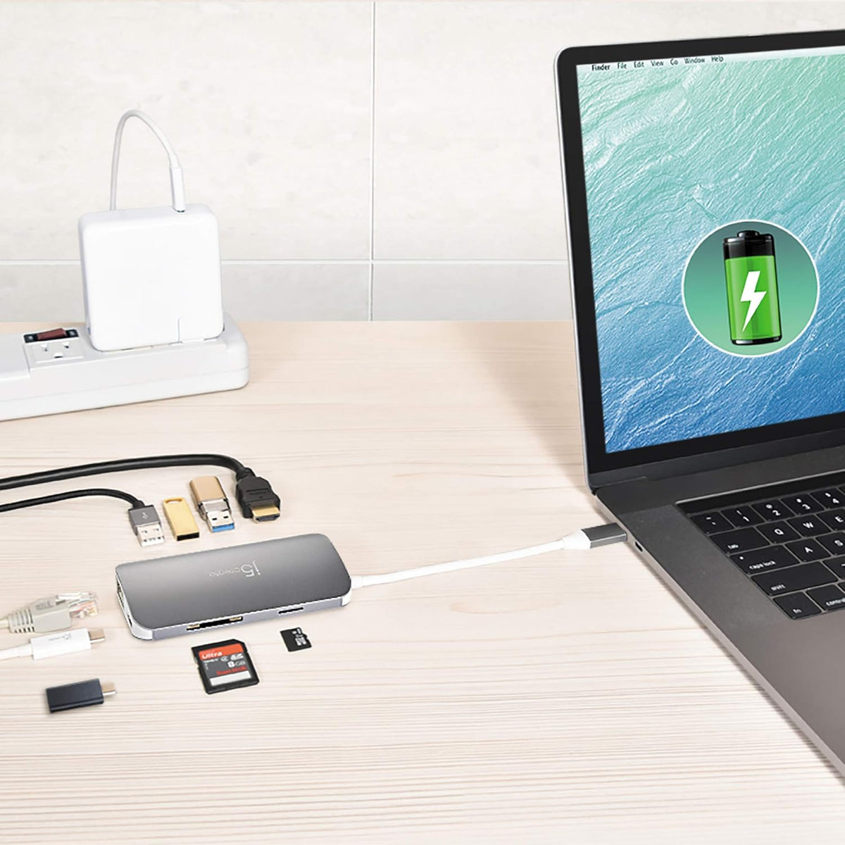 USB C Hub Adapter 10-in-1 Port Docking Station 4K HDMI, VGA, Ethernet, USB 3.0, MicroSD, SD, USB-C 3.1 + Power Delivery T612099