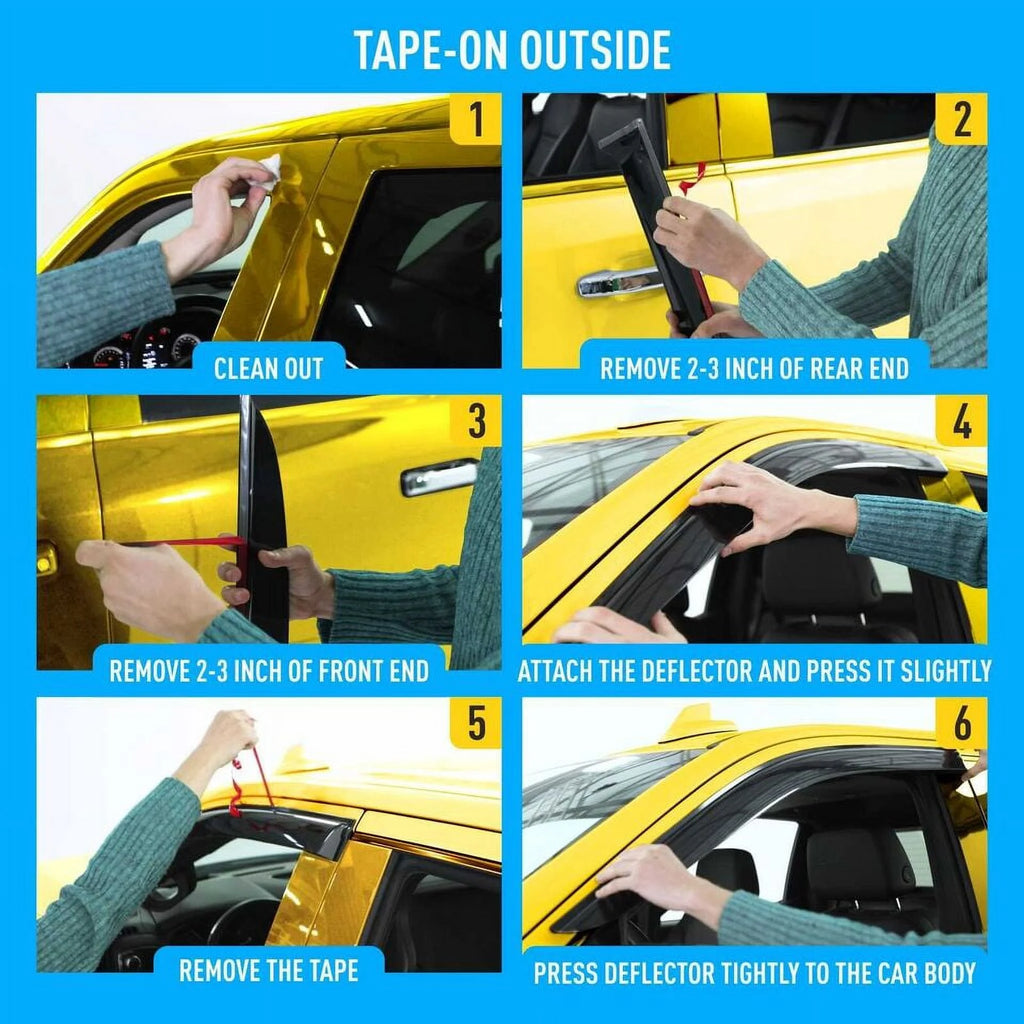 Tape-On Window Deflectors 4pcs R9567