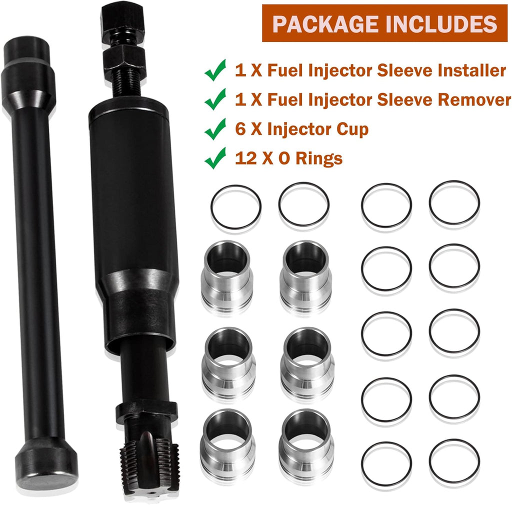 Injector Sleeve Cup Removal Installation Tool with Parts Kit for CAT 3126 C7 C9 HUEI Injectors S835
