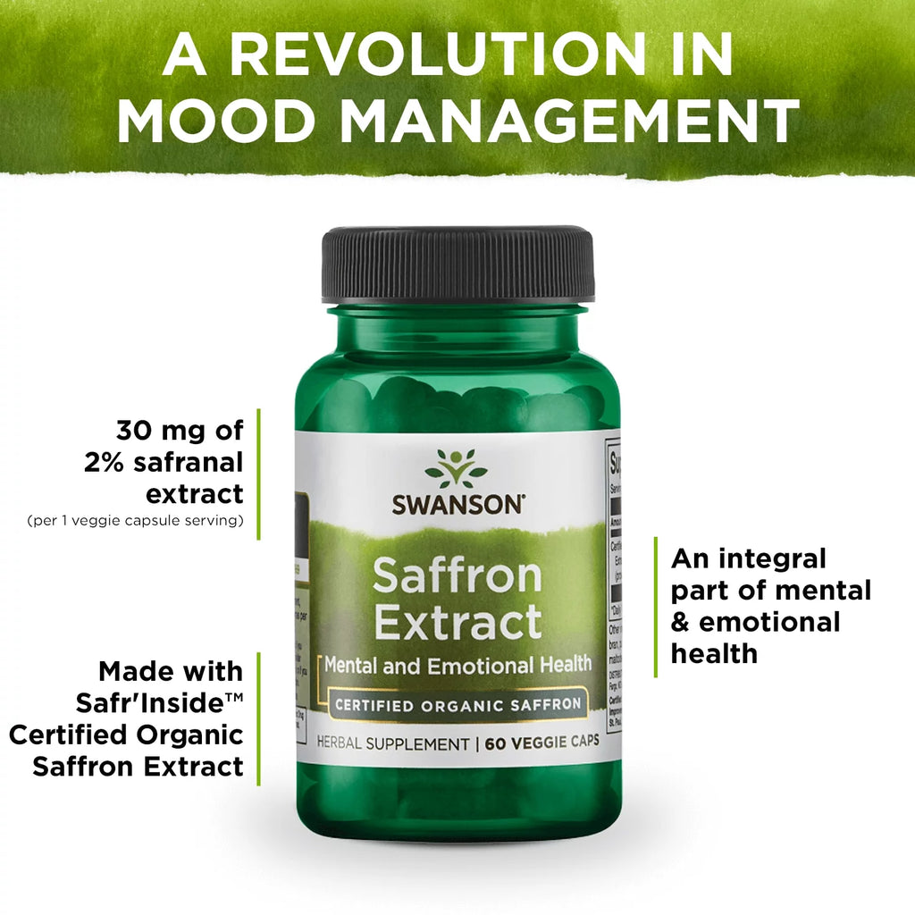 60 Veggie Capsules Saffron Extract Herbal Supplement L998017